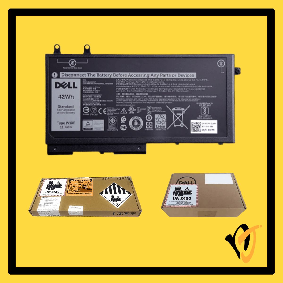 Dell Battery 1V1XF 42Wh | XV8CJ / C5GV2
