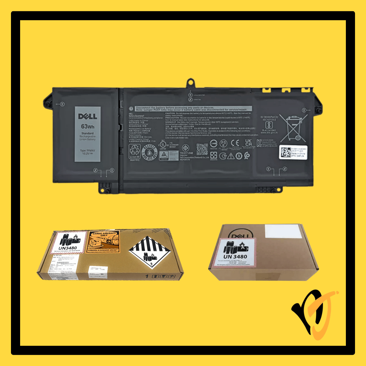 Dell Battery 7FMXV 63Wh | TN2GY / 0TN2GY