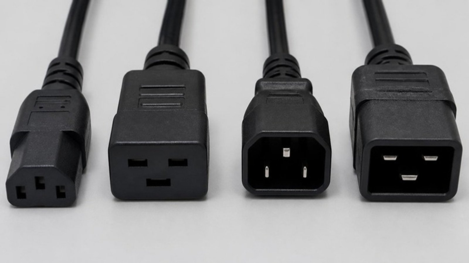 C13, C19, C14 and C20 power connectors side by side