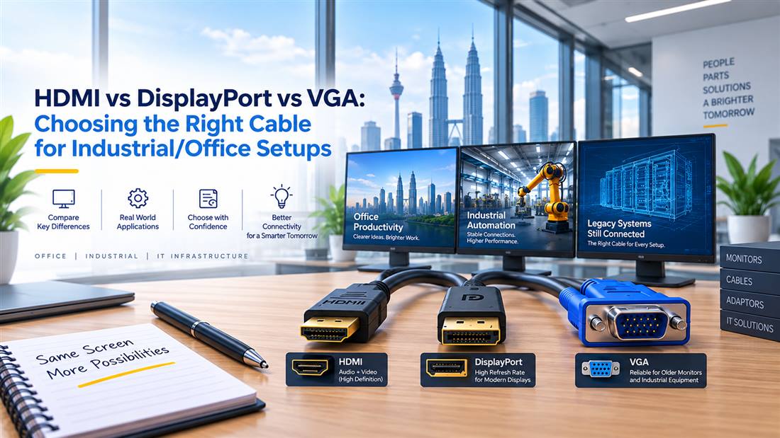 HDMI vs DisplayPort vs VGA: Choosing the Right Cable for Industrial/Office Setups