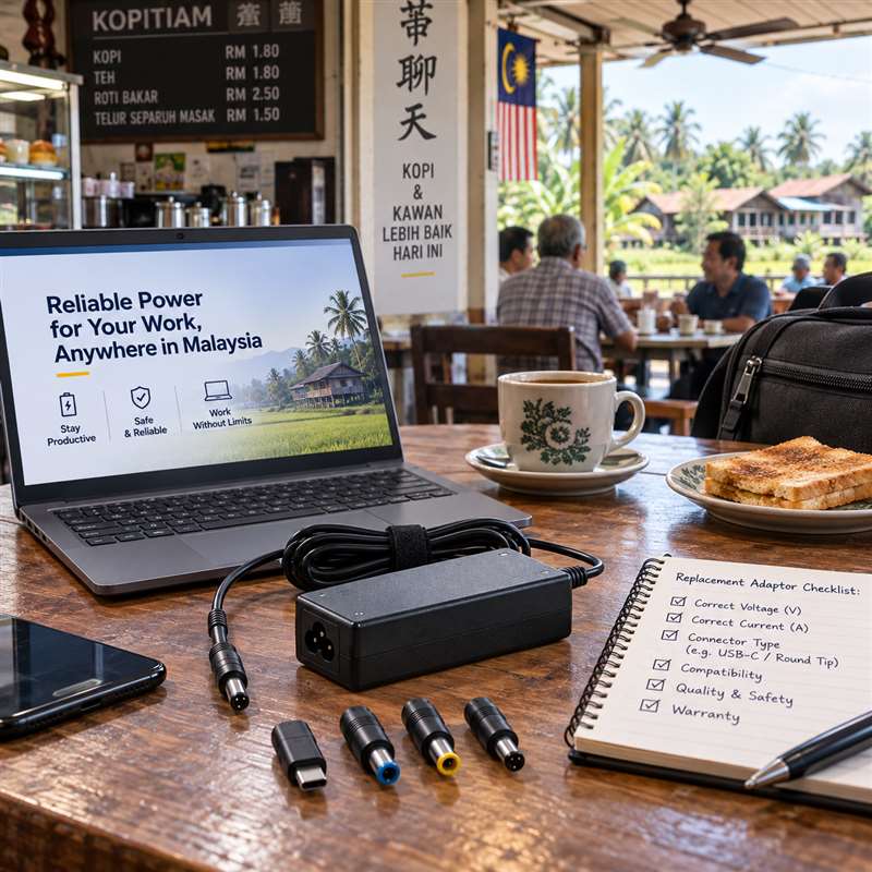 Laptop power adaptor and connector tips for business use in Malaysia