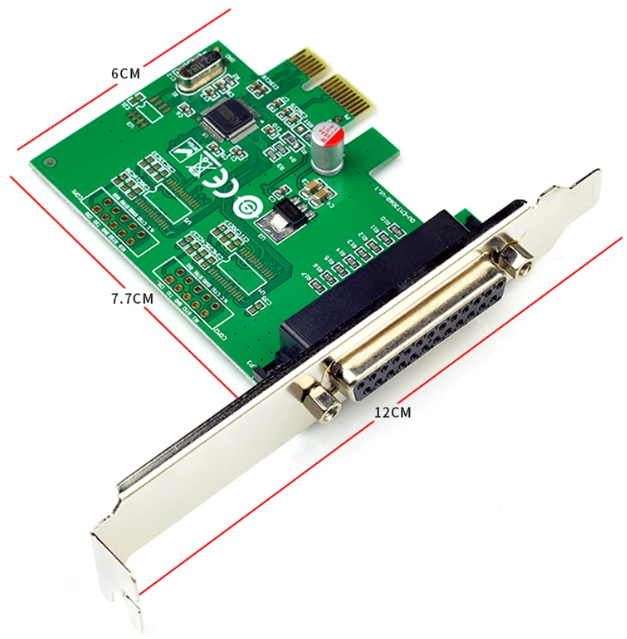 SYBA E1-PCE382-1P PCIe 1 port DB25 parallel LPT card with low profile bracket - view 2