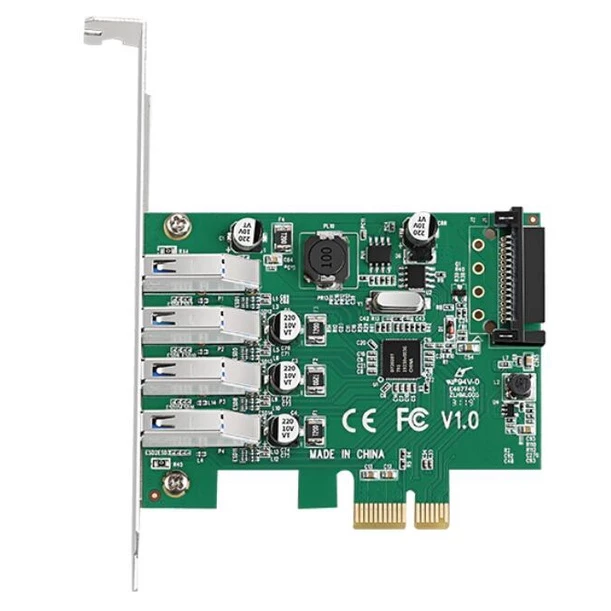 PCIe to 4 Port USB 3.0 expansion card NEC VIA chipset SATA power low profile - view 4