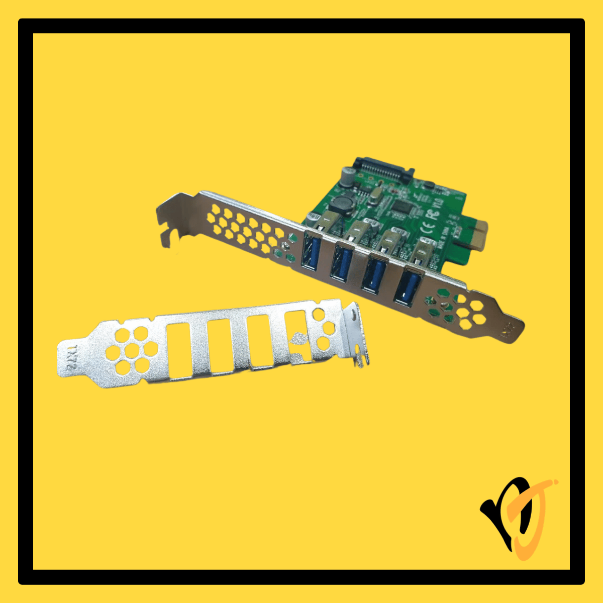 PCIe to 4 Port USB 3.0 expansion card NEC VIA chipset SATA power low profile - view 2