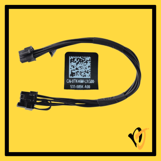 Dell GPU power cable TK46M 0TK46M, 8-pin to 6+2 pin, with part label