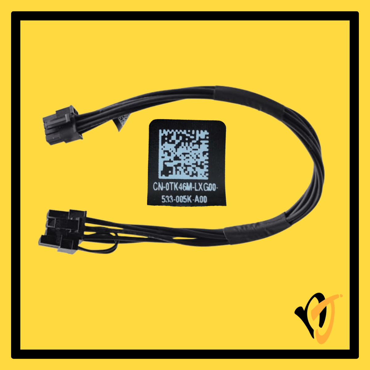 Dell GPU power cable TK46M 0TK46M, 8-pin to 6+2 pin, with part label