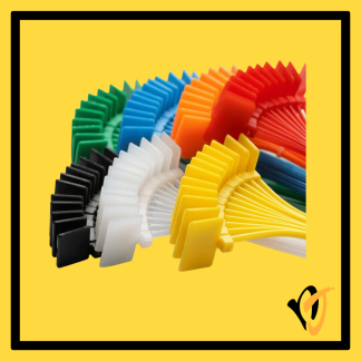 2.5x100mm nylon marker cable ties with label tag in assorted colours