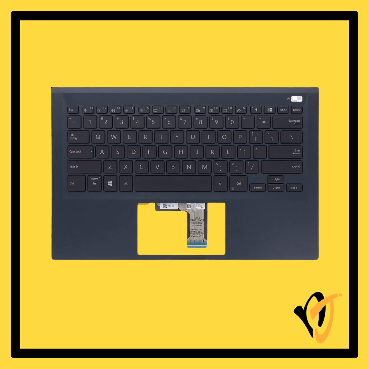 ASUS ExpertBook B1 B1400CEAE palmrest 90NX0421 with backlit keyboard, top view