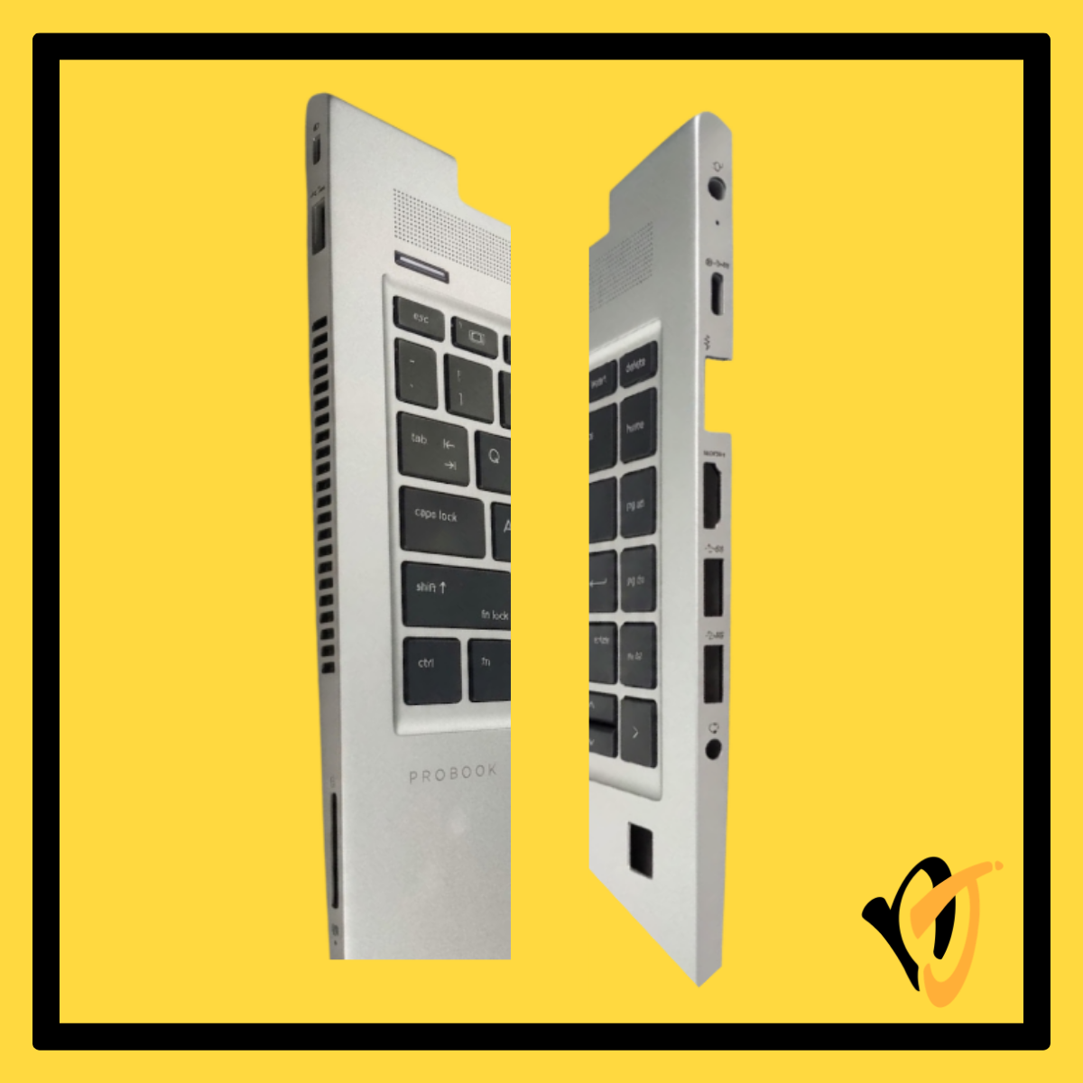 HP ProBook 440 445 G6 G7 palmrest, left and right side ports