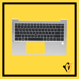 HP EliteBook 840 845 G7 G8 palmrest M07091-001 with backlit keyboard, top view