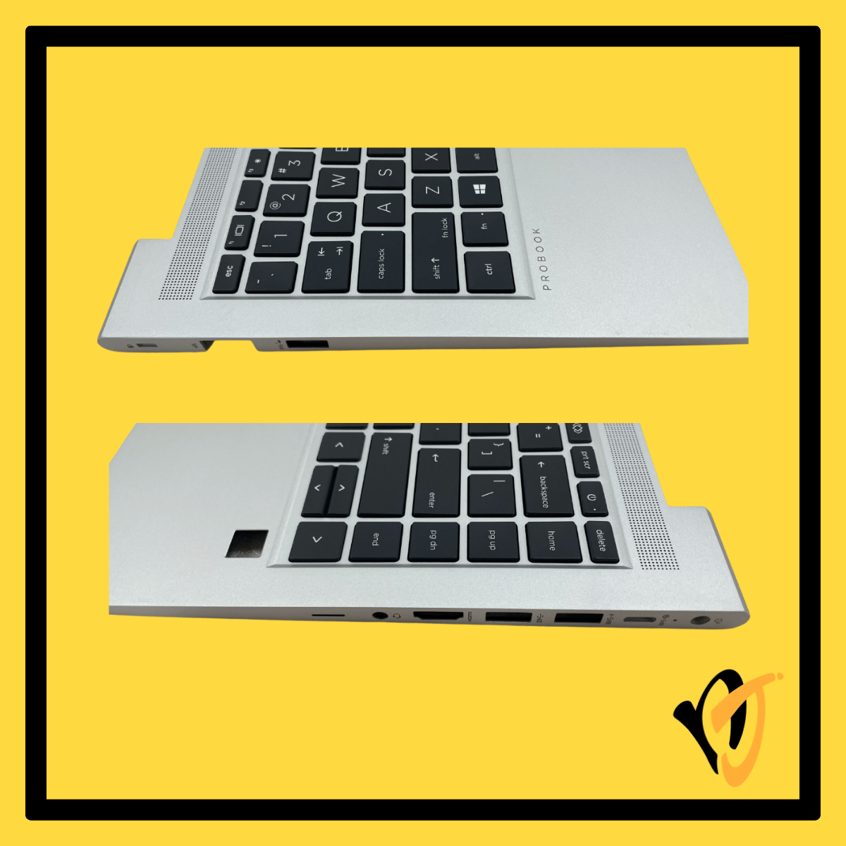 HP ProBook 440 445 G9 palmrest, left and right side ports